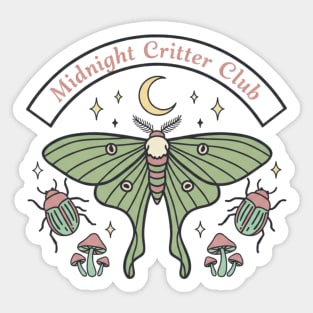 Midnight Critter Club – Cute Moth & Beetle Sticker